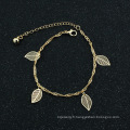 Shangjie OEM Tobillera Summer Rose Flower Dragonfly Butterfly Leaf Shell Drillg Anklet Bling Chevaute